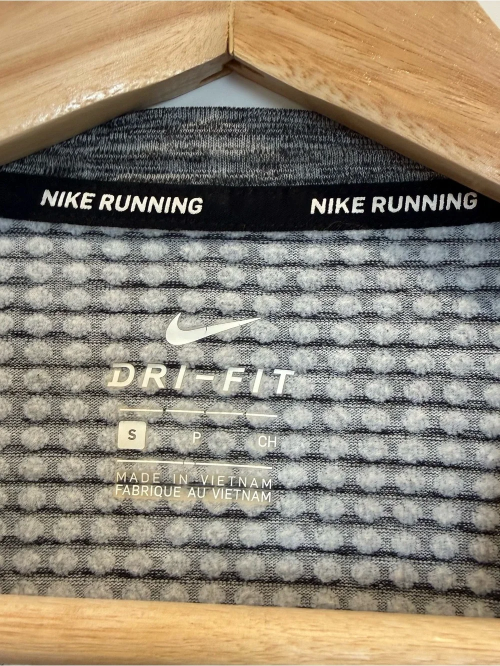 Nike Running Dri Fit Women's Long-Sleeve Black Gray Performance Athletic Top S